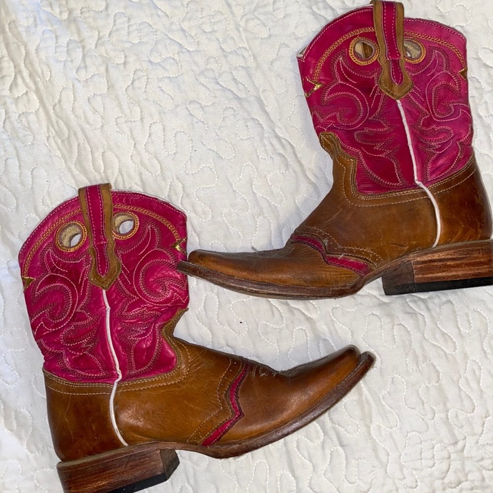 Innovation Western Boots Leather Mexico 23 Women's 6 Brown Pink fuchsia